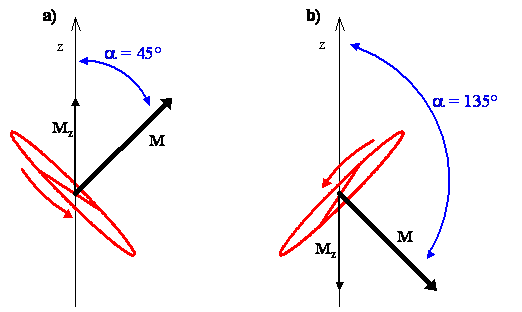 The orientation of the plane of rotation and the angular momentum vectors